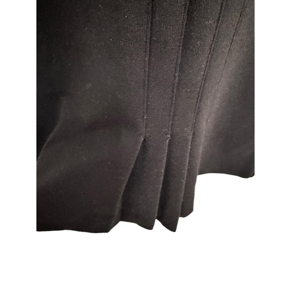 Black Pleated Wool Blend  Classic ALine Skirt Medium business work official L - Picture 6 of 9